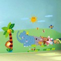 Lovely animals play in Jungle Zoo Wall Stickers